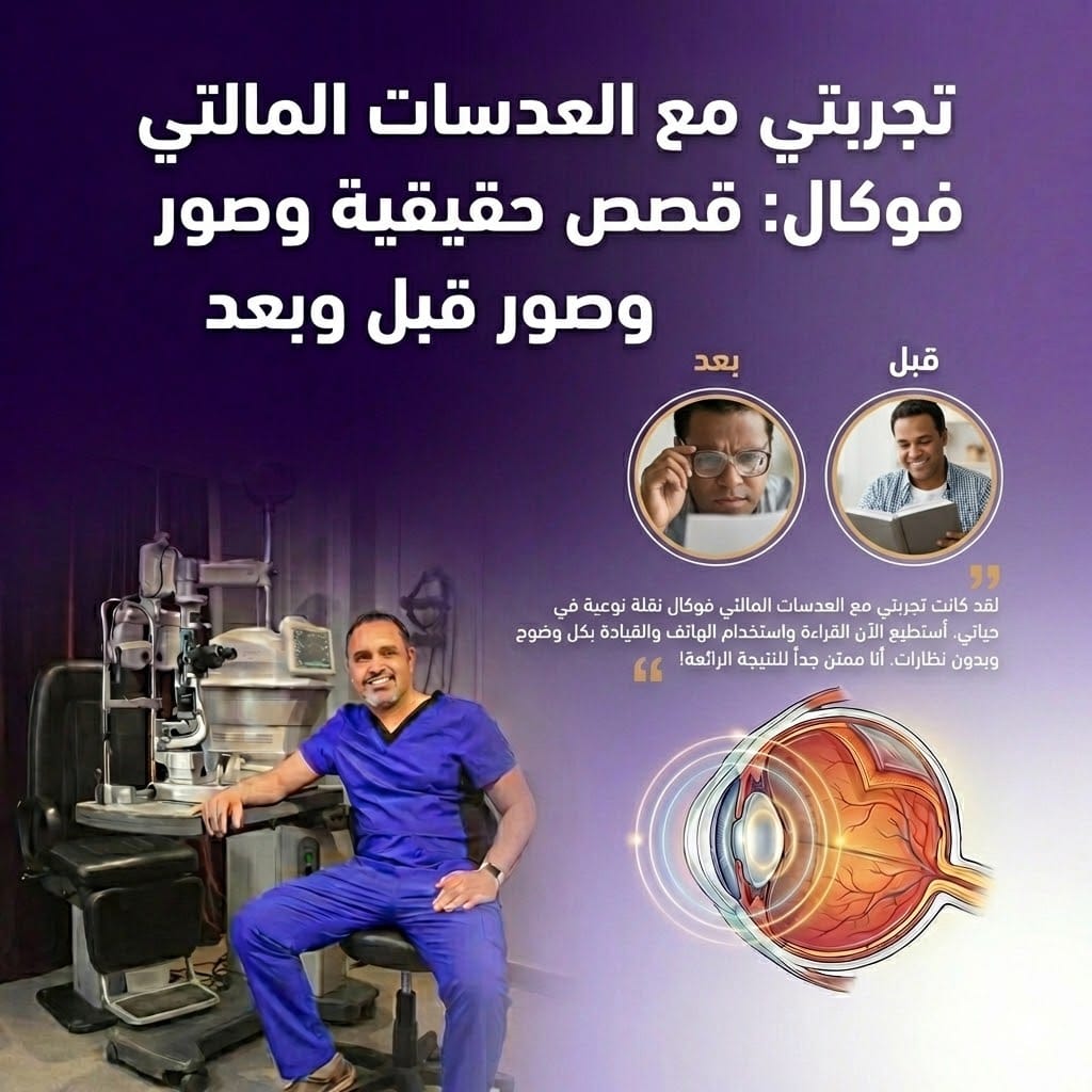 أنواع العدسات التي تزرع داخل العين 2026: المقارنة الشاملة بين أحادية ومتعددة البؤر وتراي فوكال