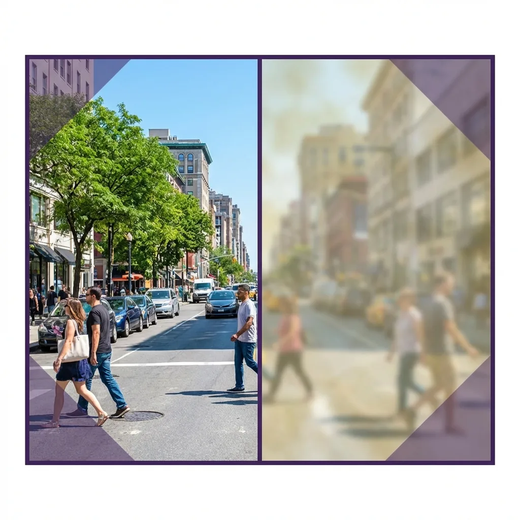 مقارنة بين الرؤية الطبيعية والرؤية بمياه بيضاء